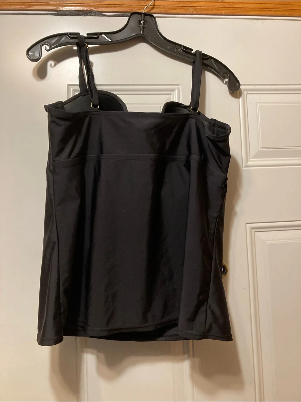 Black Women's Tankini Swim Top‎ with Built-In Bra XL